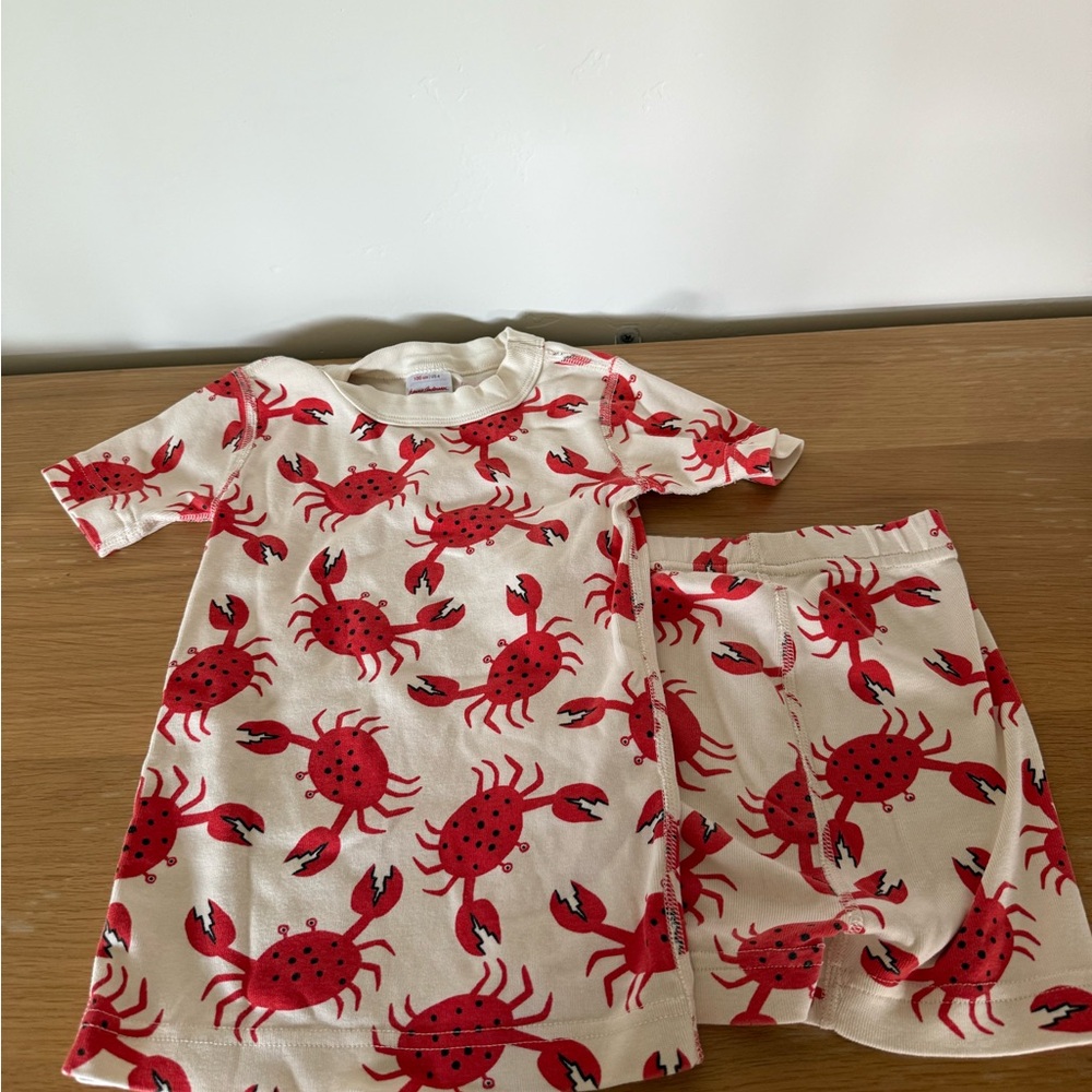Hanna Andersson Red and White Pajama Sets with Playful Crab Design